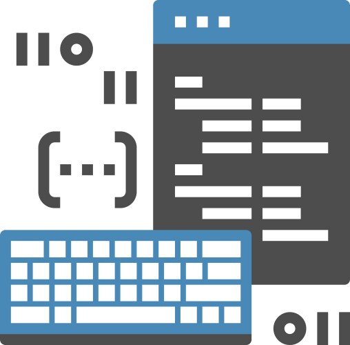 Program coding flat web icon concept vector image