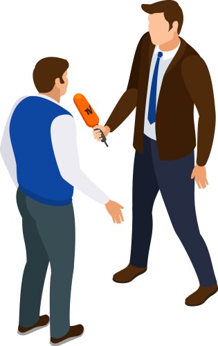 Interview isometric background Royalty Free Vector Image