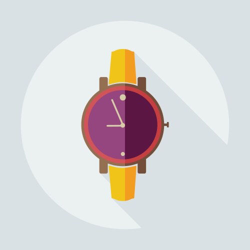 flat modern design with shadow icons wrist watch vector