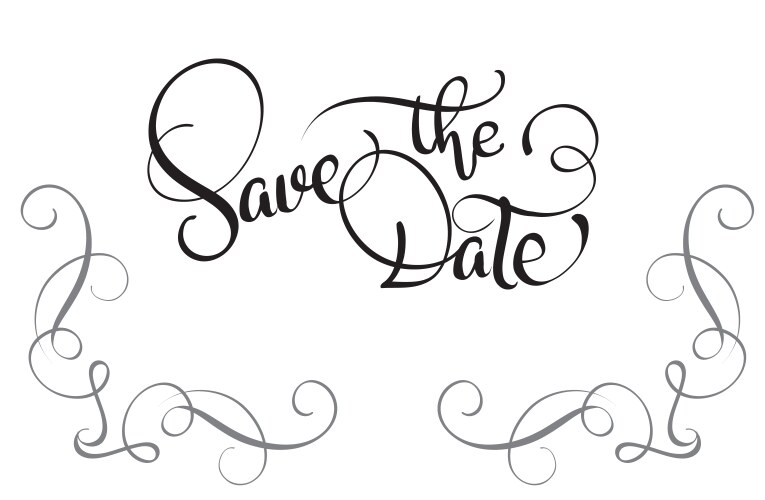 Save the Date Text - Elegant Script vector image
