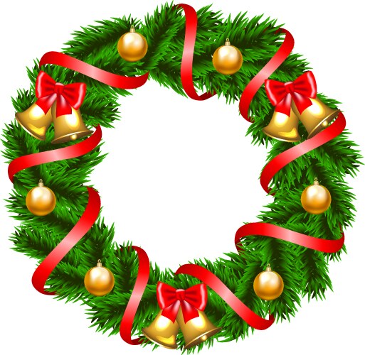 Green christmas wreath Royalty Free Vector Image