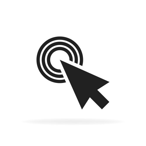 Computer mouse click cursor gray arrow icon vektorbild