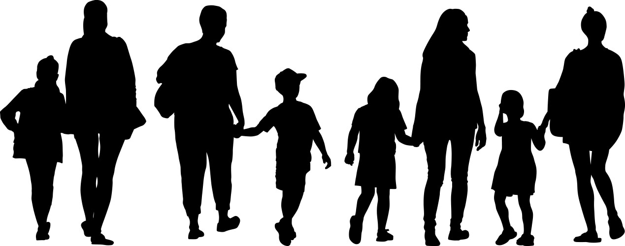 Family Silhouettes Vector Image