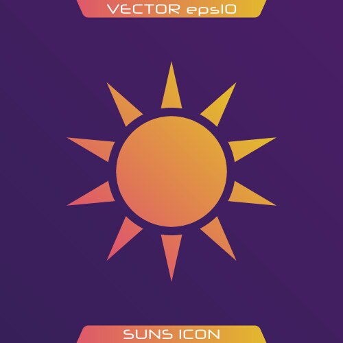 Flat sun icon vector image