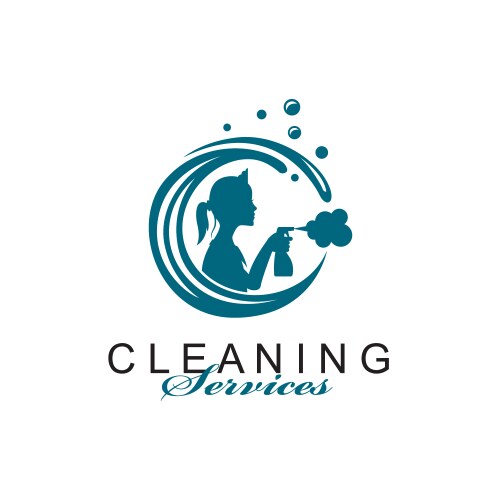 House maid lady emblem Vector Image