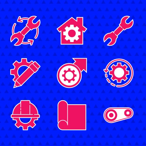 Set gear and arrows as workflow process graphing vektorbild