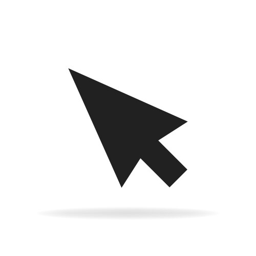 Computer mouse click cursor gray arrow icon vector image