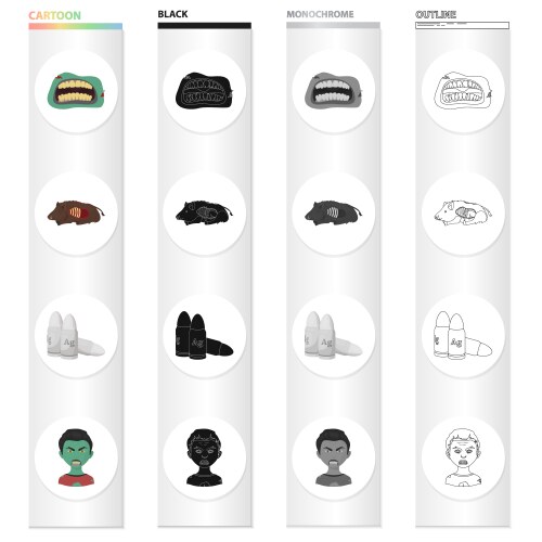 Zombies man corpse and other web icon in cartoon Vector Image