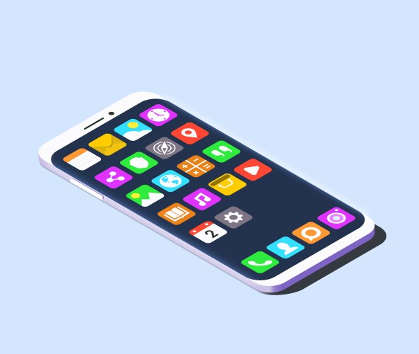 Modern smartphone with applications on its screen vector image