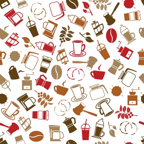 Coffee seamless pattern Royalty Free Vector Image