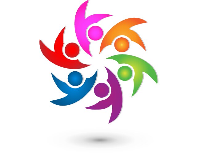Human people group logo family business Royalty Free Vector