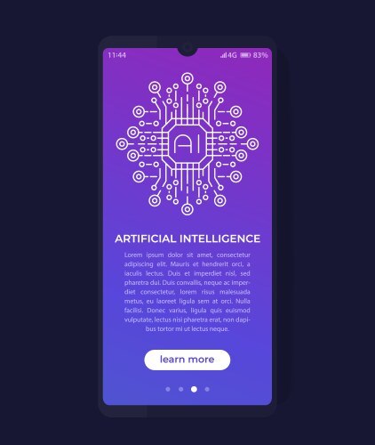 Artificial intelligence ai in mobile app ui vector image
