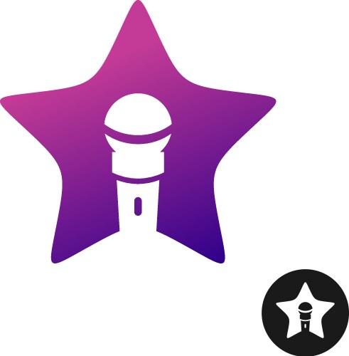 karaoke star logo vector image