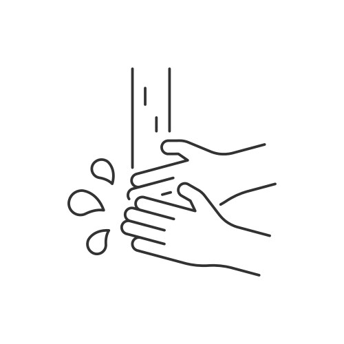 washing hands line icon on white background vector image