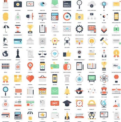 Flat web icons Royalty Free Vector Image - VectorStock