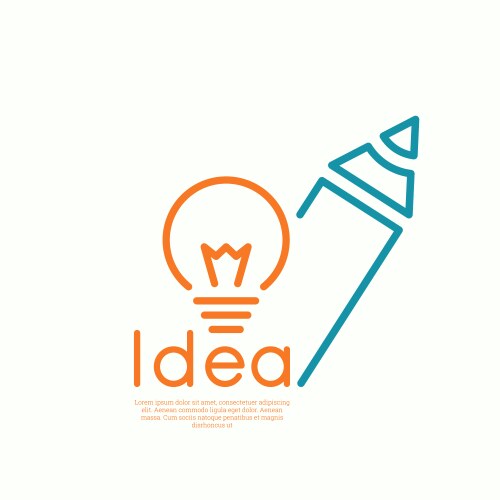 Creative light bulb and brain symbol Royalty Free Vector