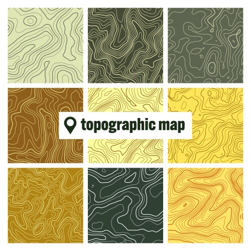 Colorful topographic map with contour lines Vector Image
