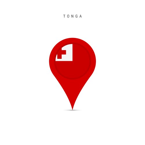 Teardrop map marker with flag of tonga flat vector image