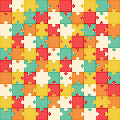 colorful puzzle background vector image