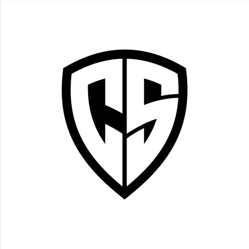 Jc letter bold monogram with shield shape Vector Image