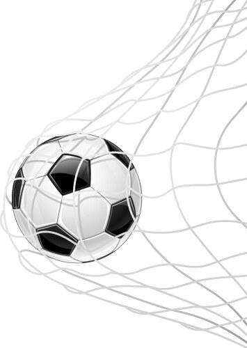Soccer ball in goal Royalty Free Vector Image - VectorStock