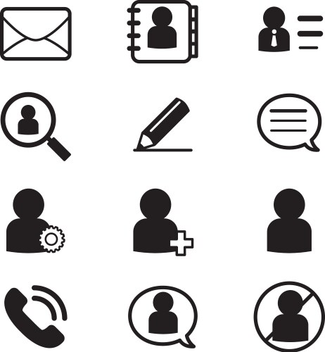 Social netwok user silhouette icons symbol vector image