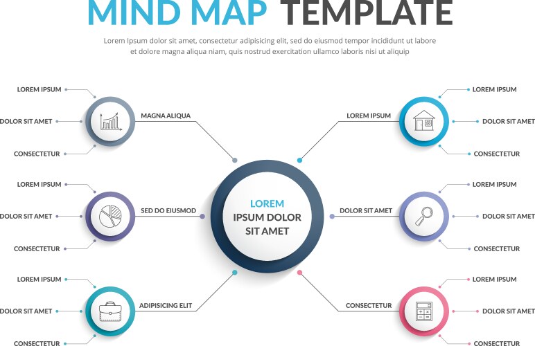 Mind map template vector image