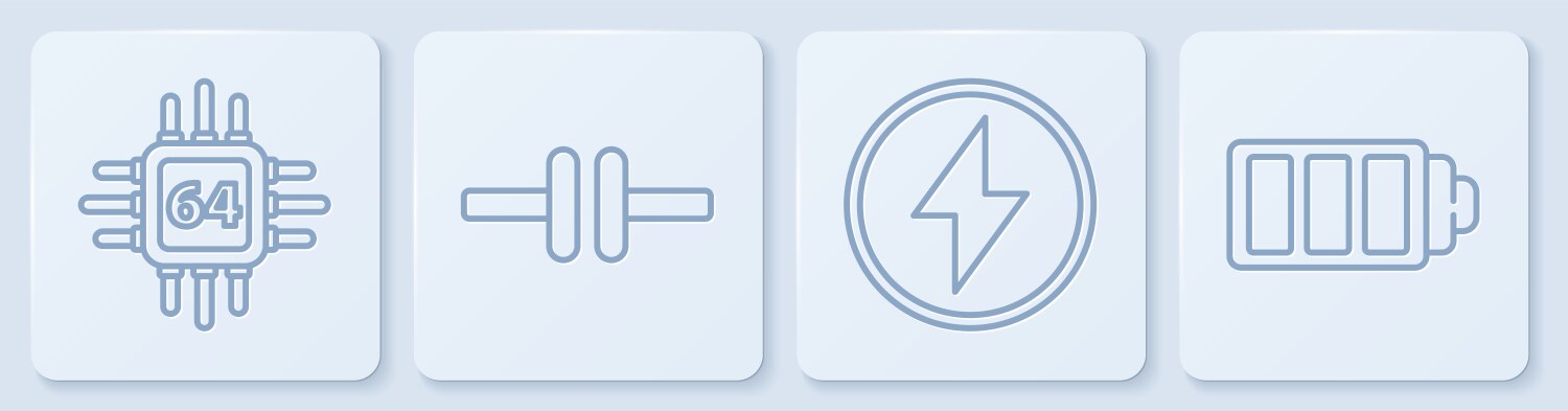 Set line processor with microcircuits cpu vector image