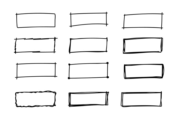 Hand Drawn Rectangle Frame Doodle – Royalty-Free Vector | VectorStock