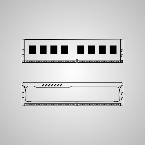 Ddr ram memory module icon vector image