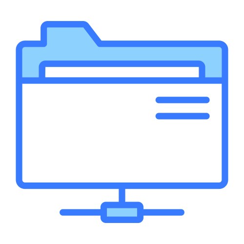 Network folder icon user interface as a simple vector image