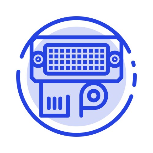 Adapter connection data input blue dotted line vektorbild