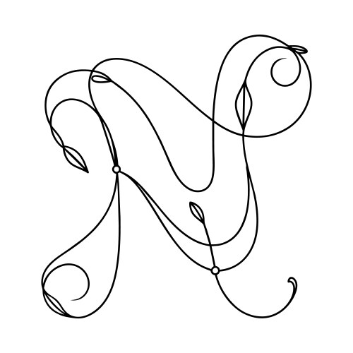 A alphabet line art Royalty Free Vector Image - VectorStock