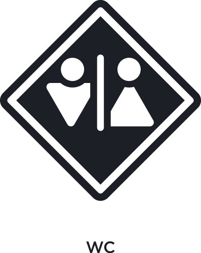 Wc isolated icon simple element from traffic vector image