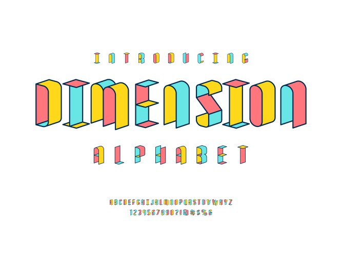 Dimension font vector image