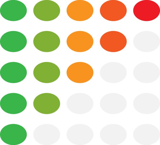 5-step simple progress level indicator with color vector image