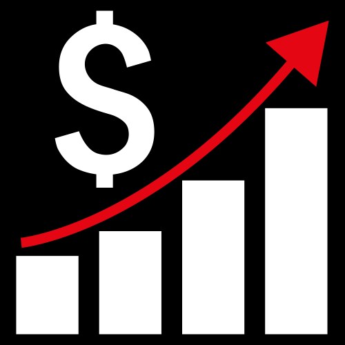 Sales bar chart circled icon Royalty Free Vector Image