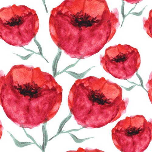 Peony flowers watercolor pattern seamless floral Vector Image