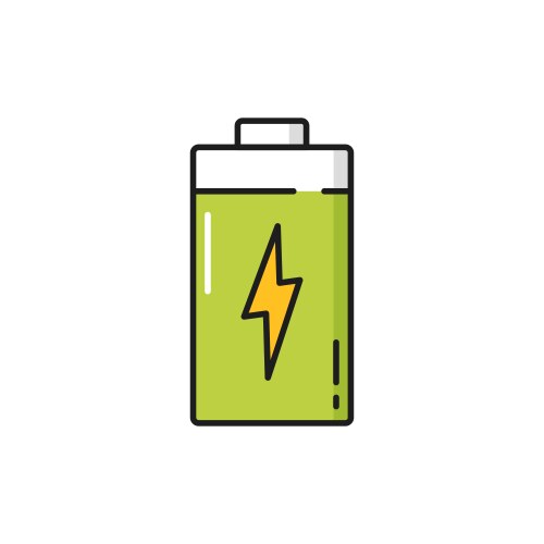 Battery icon with power sign isolated line vector image