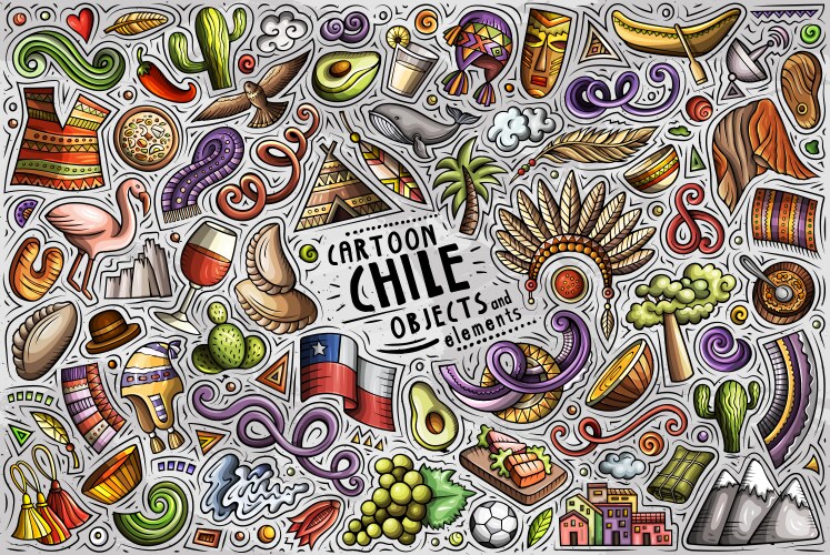 Chilean Cultural Symbols & Objects Vector Image