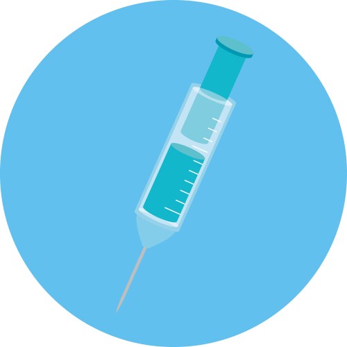 Injection syringe in frame circular isolated icon – Royalty-Free Vector ...