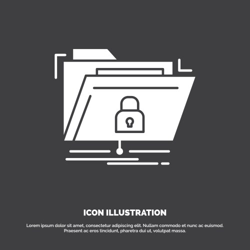 Encryption files folder network secure icon glyph vector image