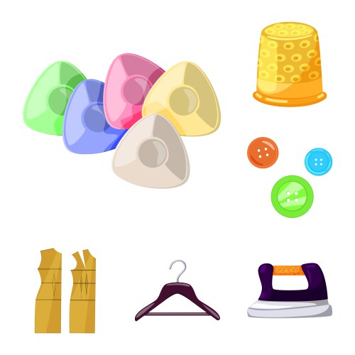 Isolated object of atelier and sewing symbol set vector image