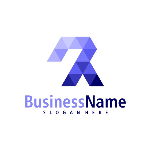 Letter r digital logo design concept initial Vector Image