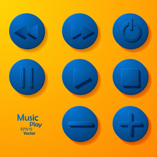 Music Icon Set - Flat UI Royalty Free Vector Image