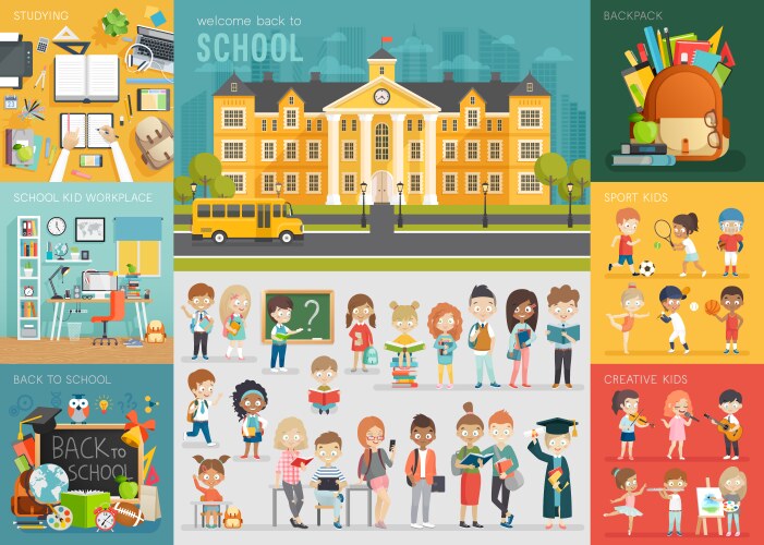 Back to school background Royalty Free Vector Image