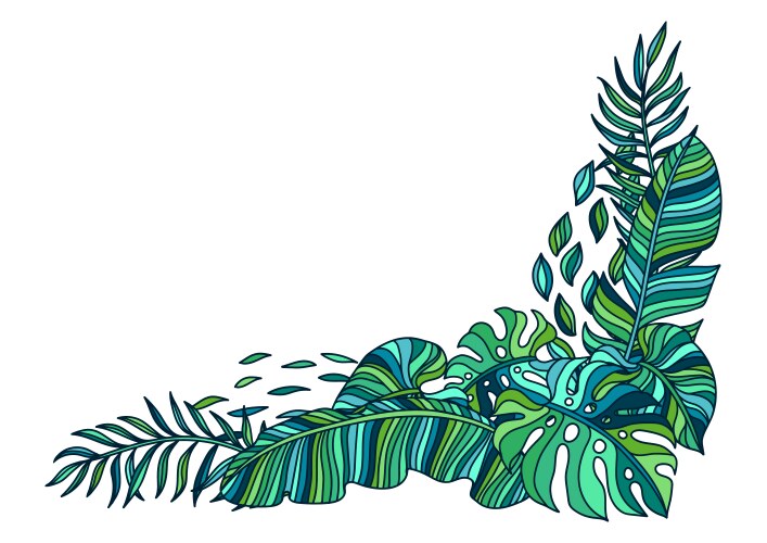 Background with palm leaves Vector Image