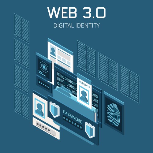 digital identity isometric vector image