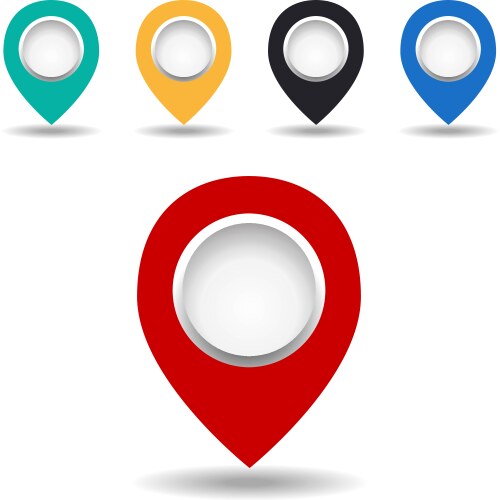 Colorful map pointers Royalty Free Vector Image