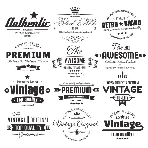 Vintage Labels & Insignias Vector Image